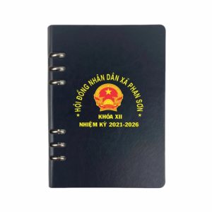Sổ da lò xo in logo làm quà tặng giá xưởng