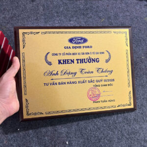 Làm bằng khen thưởng nhân viên cho đại lý bán xe ô tô giá xưởng